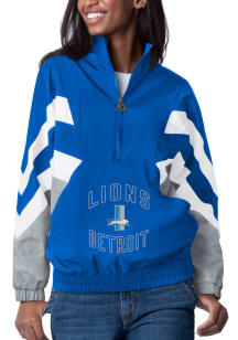 Starter Detroit Lions Womens Blue Renegade Qtr Zip Pullover