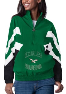 Starter Philadelphia Eagles Womens Kelly Green Renegade Qtr Zip Pullover