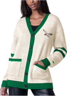 Starter Philadelphia Eagles Womens Grey Fast Break Long Sleeve Cardigan