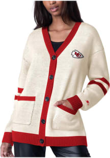 Starter Kansas City Chiefs Womens White Fast Break Long Sleeve Cardigan