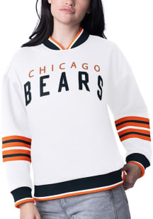 Starter Chicago Bears Womens White Wild Card Crew Sweatshirt