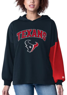 Starter Houston Texans Womens Navy Blue Power Move Hooded Sweatshirt