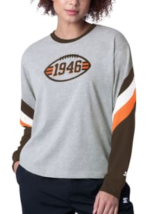 Starter Cleveland Browns Womens Grey Triple A LS Tee
