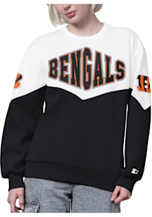 Starter Cincinnati Bengals Womens Black Clutch Hit Crew Sweatshirt