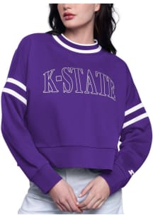 Womens K-State Wildcats Purple Starter Power Play Crew Sweatshirt