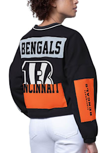 Starter Cincinnati Bengals Womens Black Shortstop Crew Sweatshirt