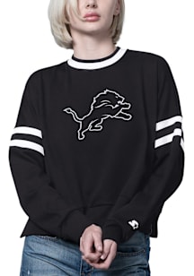 Starter Detroit Lions Womens Black Rally Crew Sweatshirt