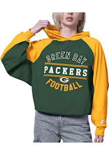 Starter Green Bay Packers Womens Green Bootleg Hooded Sweatshirt