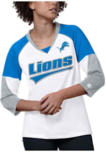 Starter Detroit Lions Womens White Power Play LS Tee