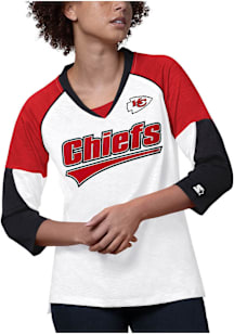 Starter Kansas City Chiefs Womens White Power Play LS Tee