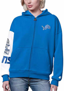 Starter Detroit Lions Womens Blue 4th Down Long Sleeve Full Zip Jacket