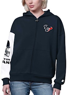 Starter Houston Texans Womens Navy Blue 4th Down Long Sleeve Full Zip Jacket