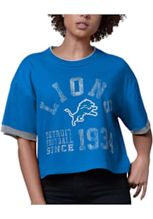 Starter Detroit Lions Womens Blue Fly Out Short Sleeve T-Shirt