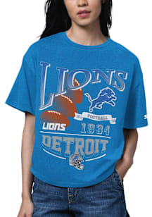 Starter Detroit Lions Womens Blue Hall of Fame Short Sleeve T-Shirt