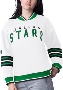 Starter Dallas Stars Womens White Wild Card Crew Sweatshirt