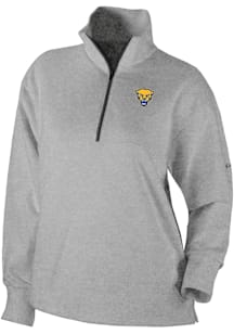 Columbia Pitt Panthers Womens Grey Heat Seal Omni Wick Birchwood Hills Qtr Zip