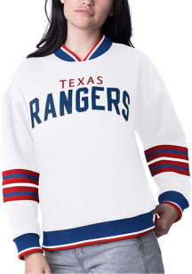 Starter Texas Rangers Womens White Wild Card Crew Sweatshirt