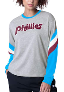 Starter Philadelphia Phillies Womens Grey Triple A LS Tee