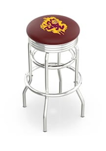 Arizona State Sun Devils Sparky Double-Ring Swivel Chrome Pub Stool - Black