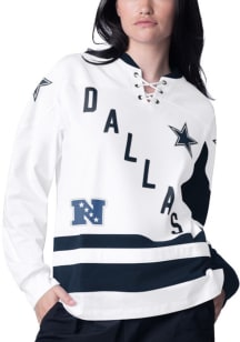 Dallas Cowboys Womens Hat Trick Fashion Football Jersey - White