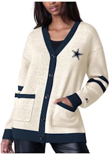 Dallas Cowboys Womens White Fast Break Long Sleeve Cardigan