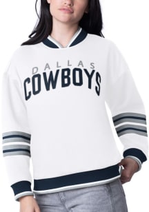 Dallas Cowboys Womens White Wild Card Crew Sweatshirt