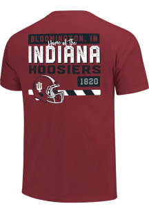 Indiana Hoosiers Stacked Pill Stripes Short Sleeve T Shirt - Crimson