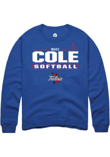 Maci Cole Rally Mens Blue Tulsa Golden Hurricane NIL Stacked Box Player Crew