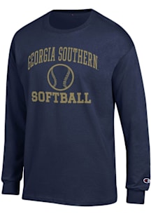 Champion Georgia Southern Eagles Navy Blue Softball Jersey Long Sleeve T Shirt