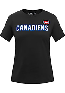 Pro Standard Montreal Canadiens Womens Black Classic Chenille Short Sleeve T-Shirt