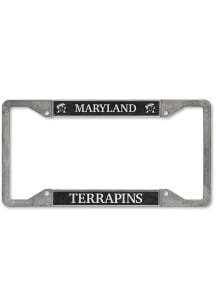 Black Maryland Terrapins 4-Corner Pewter License Plate Frame