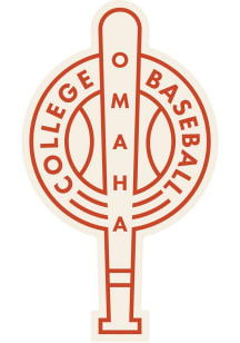 Omaha College Baseball Bat &amp; Ball Stickers - Red