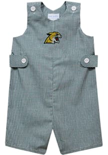 Vive La Fete Northern Michigan Wildcats Baby Green Gingham Overalls