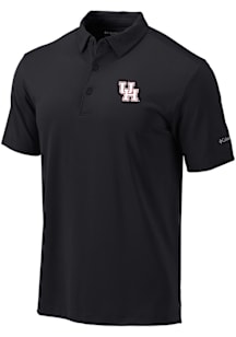 Columbia Houston Cougars Mens Black Heat Seal Omni Wick Drive Short Sleeve Polo