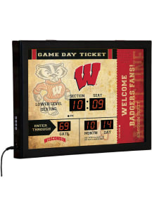 Black Wisconsin Badgers Scoreboard Wall Clock
