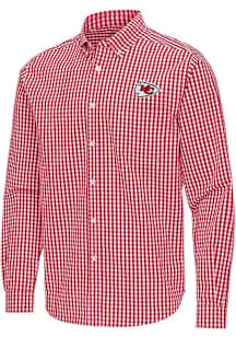Antigua Kansas City Chiefs Mens Red Ellis Long Sleeve Dress Shirt