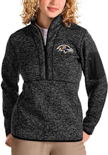Antigua Baltimore Ravens Womens Black Fortune Qtr Zip