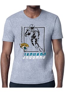 Starter Jacksonville Jaguars Grey Grid Short Sleeve T Shirt