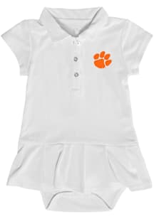 Clemson Tigers Baby Girls White Caroline Short Sleeve Dress