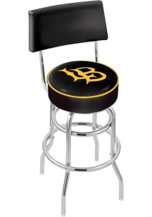 Cal State Long Beach Double-Ring Swivel with Back Pub Stool - Black