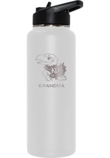 Kansas Jayhawks Grandma 34oz Stainless Steel Bottle - White