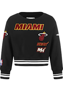 Pro Standard Miami Heat Toddler Black Retro Classics Long Sleeve Crew T Shirt