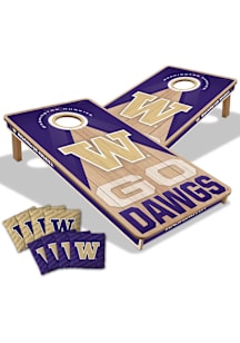 Purple Washington Huskies Slogan 2x4 Corn Hole