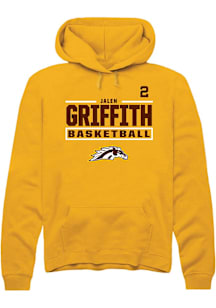 Jalen Griffith Western Michigan Broncos Mens Gold NIL Stacked Box Player Hood
