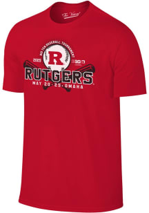 Rutgers Scarlet Knights 2025 Big Ten Baseball Short Sleeve T Shirt - Red