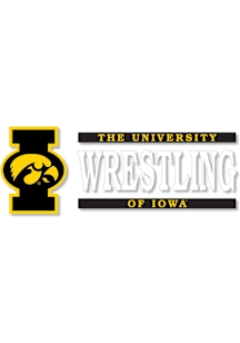 Iowa Hawkeyes 6x2 Wrestling Auto Decal - Gold