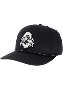 Ohio State Buckeyes Mens Black Back Nine Stretch Fit Primary Mark Flex Hat
