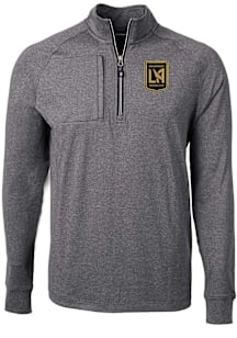 Cutter and Buck Los Angeles FC Mens Black Adapt Eco Knit Big and Tall Qtr Zip