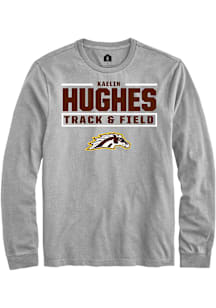 Kaelin Hughes Western Michigan Broncos Grey NIL Stacked Box Long Sleeve Player T Shirt