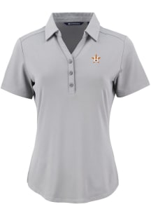 Cutter and Buck Houston Astros Womens Grey Forge Eco Polo Short Sleeve Polo Shirt